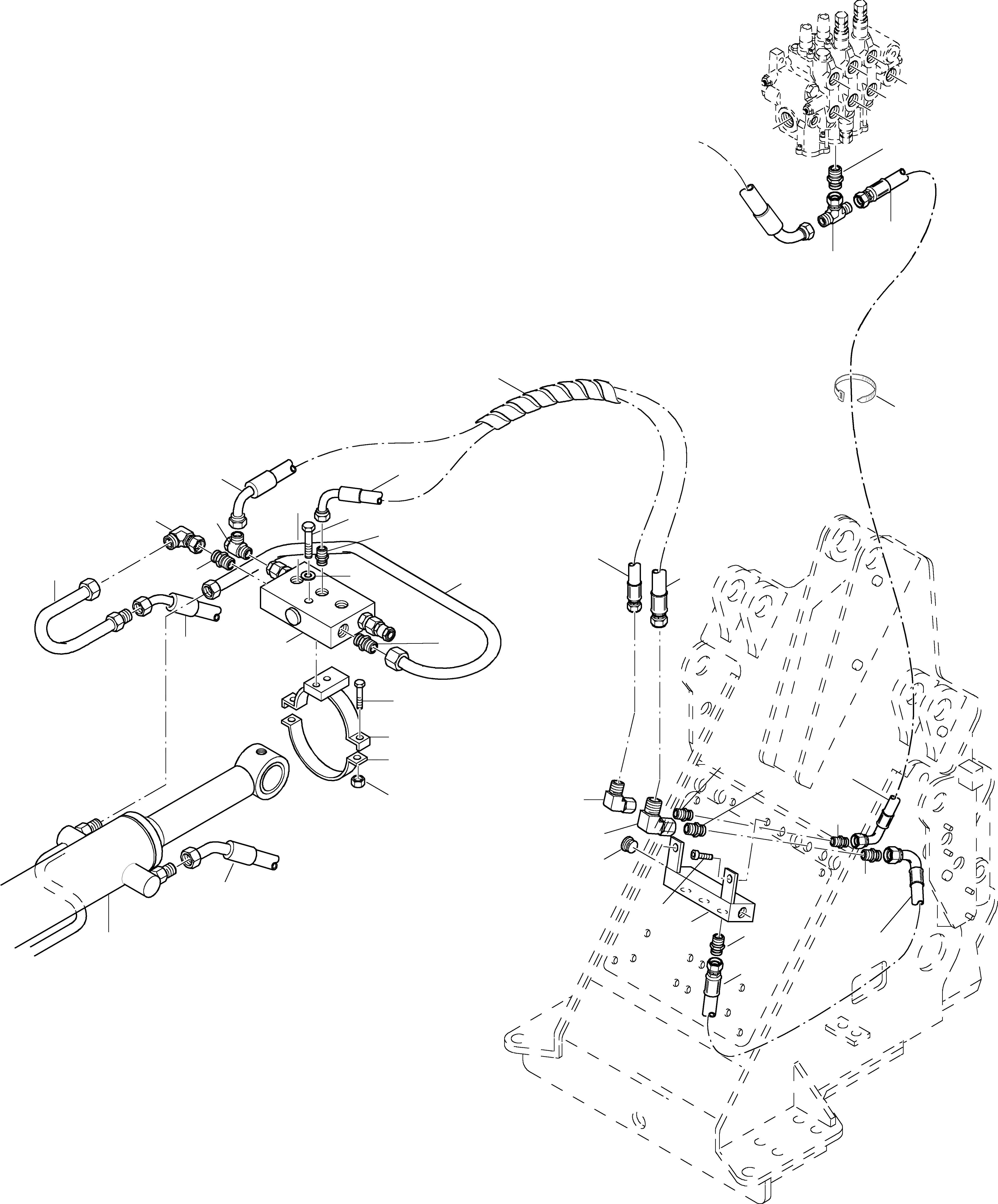 Схема запчастей Komatsu WA115-3 - ШЛАНГИ RUPTURE ПРЕДОХРАНИТЕЛЬН. БЛОК ГИДРАВЛИКА