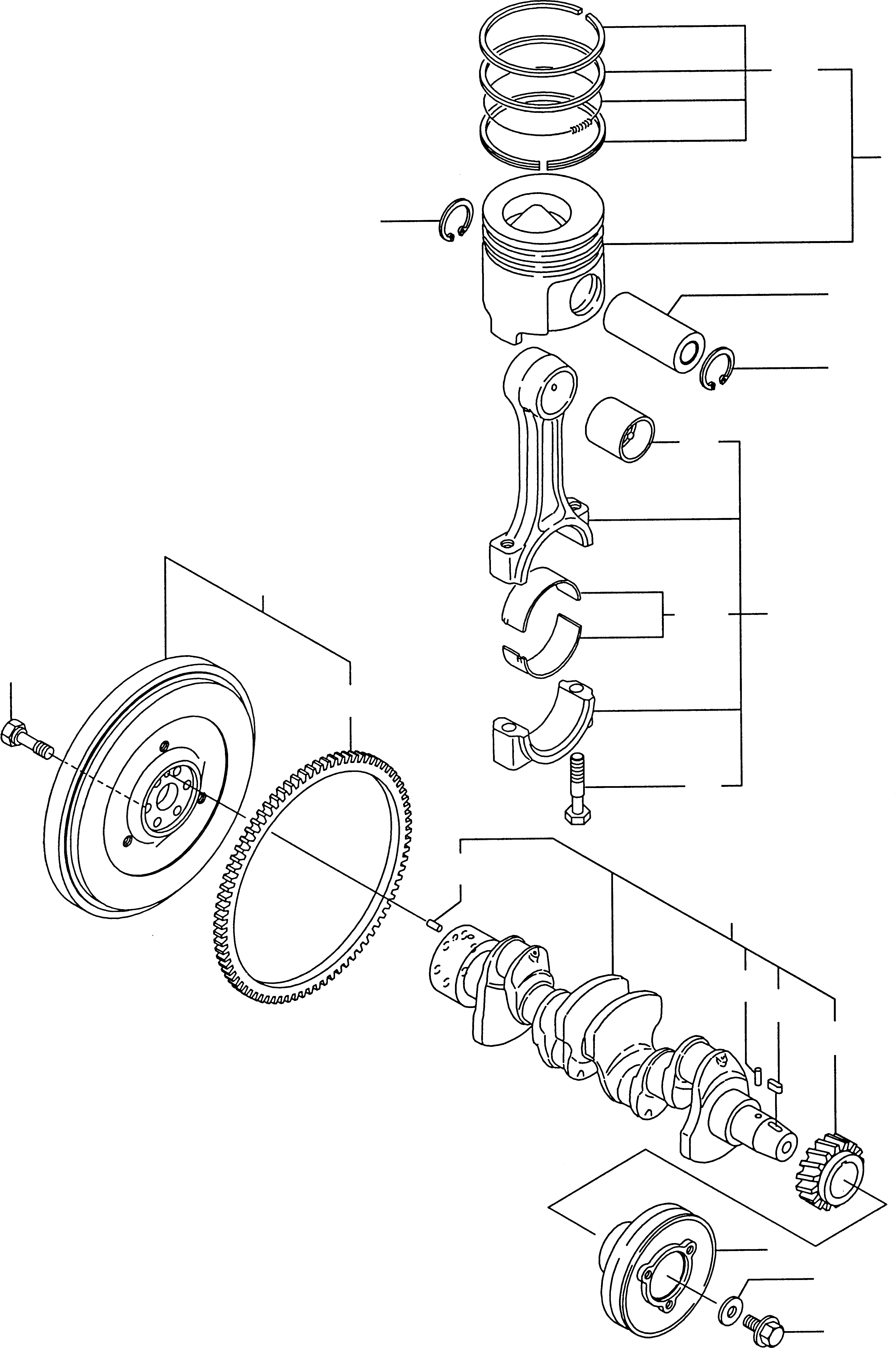 Схема запчастей Komatsu WA115-3 - CRANK ASSEMBLY ДВИГАТЕЛЬ, КРЕПЛЕНИЕ ДВИГАТЕЛЯ