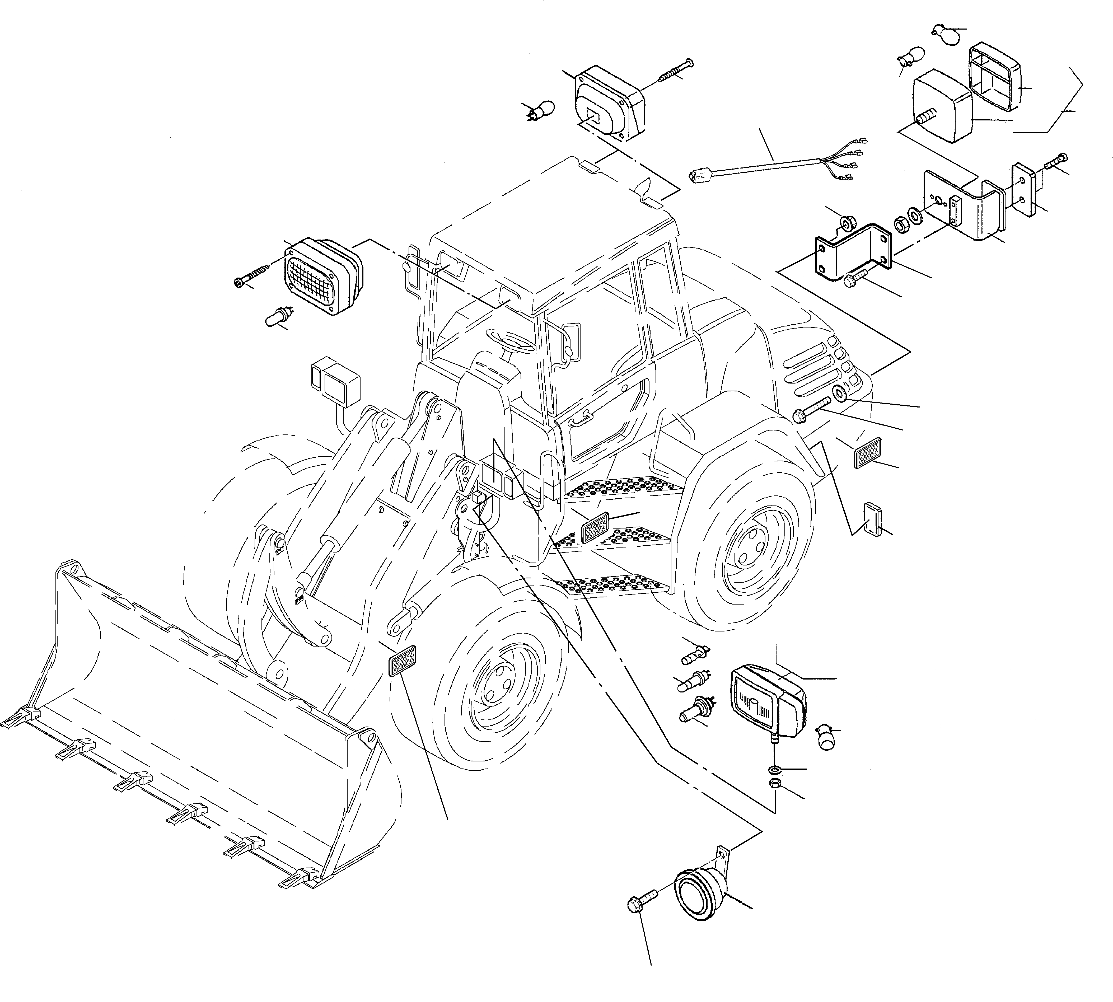 Схема запчастей Komatsu WA115-3 - ЭЛЕКТРИЧ. СИСТЕМА, LIGHTING БЛОК ЭЛЕКТРИЧ. СИСТЕМА