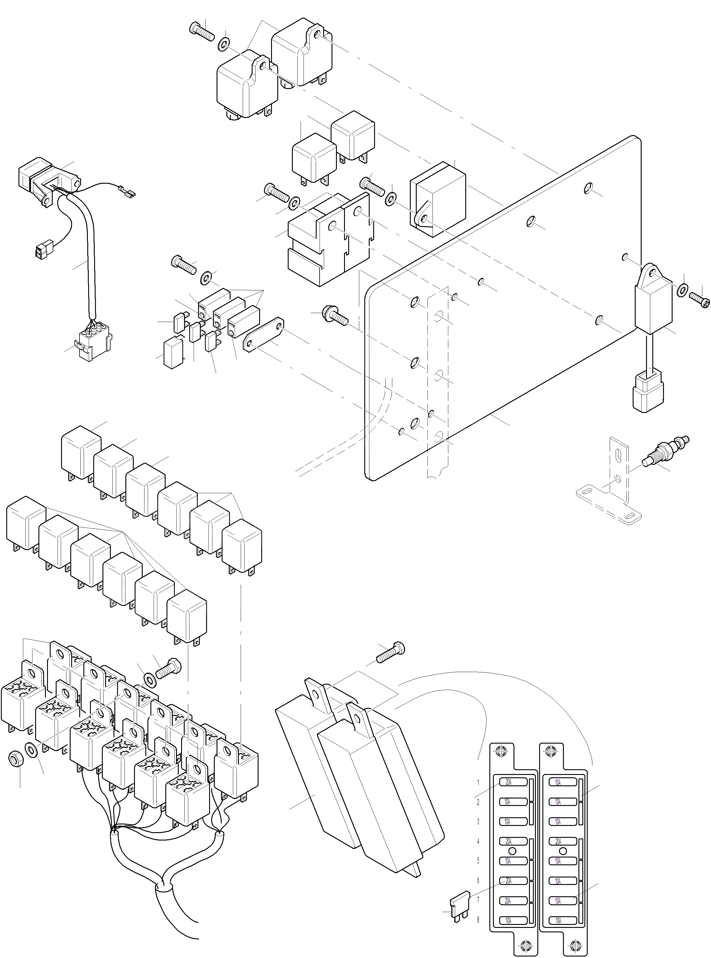 Схема запчастей Komatsu WA115-3 - ЭЛЕКТРИЧ. СИСТЕМА, РЕЛЕ ЭЛЕКТРИЧ. СИСТЕМА