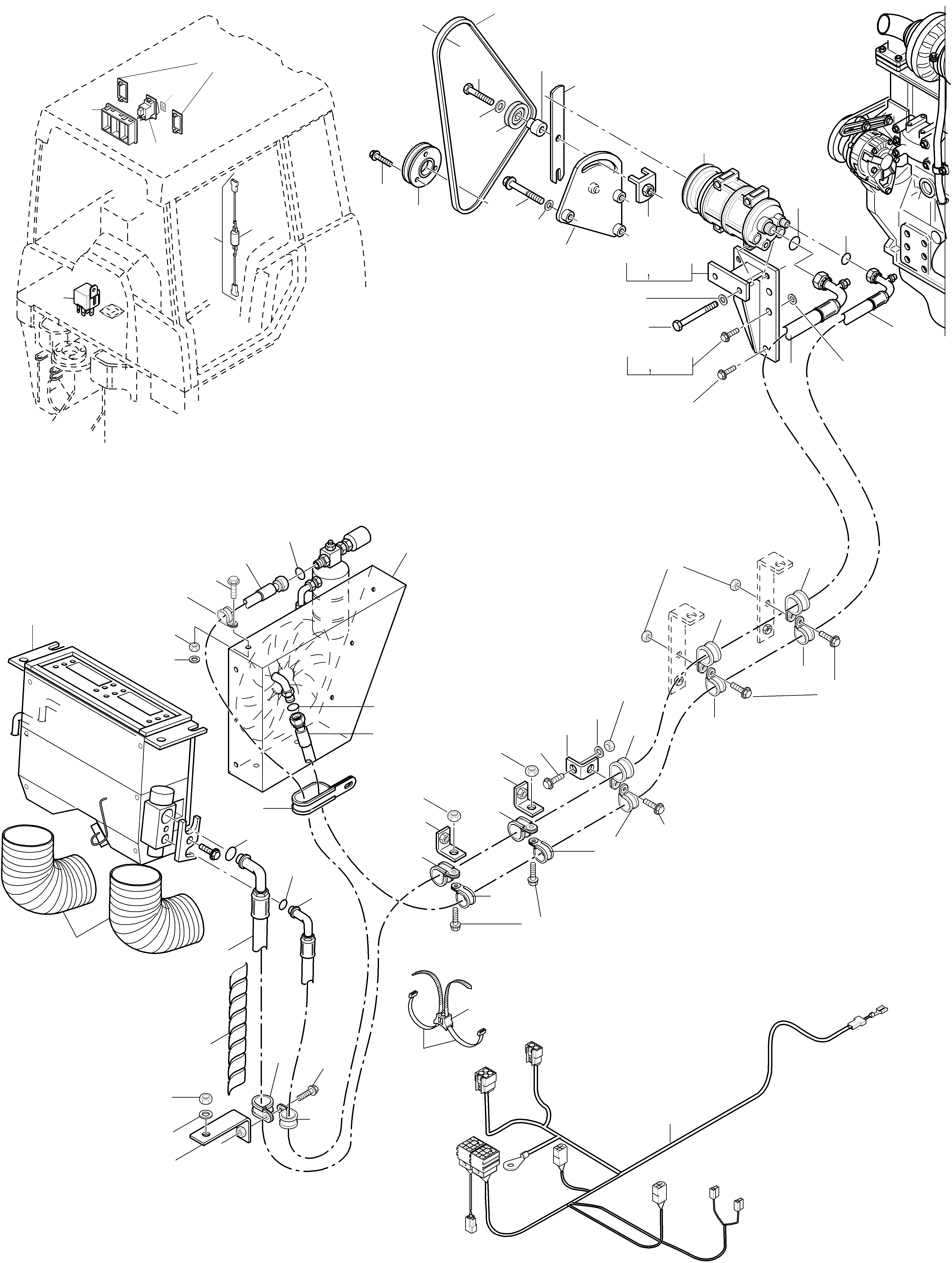 Схема запчастей Komatsu WA115-3 - КОНДИЦ. ВОЗДУХА ПРИВОДRS КАБИНА
