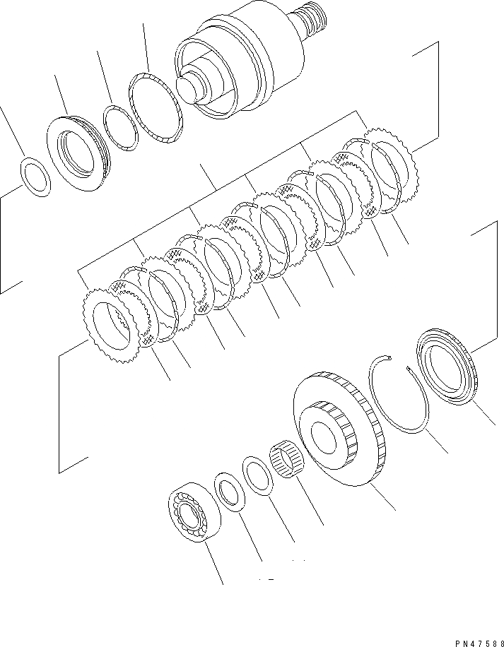 Схема запчастей Komatsu WA120-3 - ТРАНСМИССИЯ (2 МУФТА)(№-) ТРАНСМИССИЯ