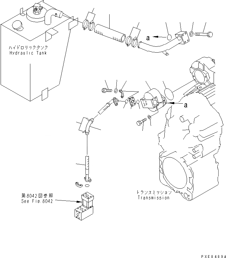 Схема запчастей Komatsu WA120-3 - ЭКСТРЕНН. РУЛЕВ. УПРАВЛЕНИЕ (ГИДР. НАСОС. ТРУБЫ (/)) (ДЛЯ -SPEED  TRM.)(№-) СПЕЦ. APPLICATION ЧАСТИ