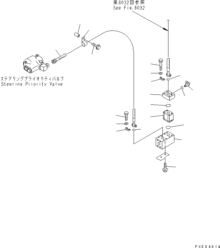 Схема запчастей Komatsu WA120-3 - ЭКСТРЕНН. РУЛЕВ. УПРАВЛЕНИЕ (ГИДР. НАСОС. ТРУБЫ (/)) (ДЛЯ -SPEED  TRM.)(№-) СПЕЦ. APPLICATION ЧАСТИ