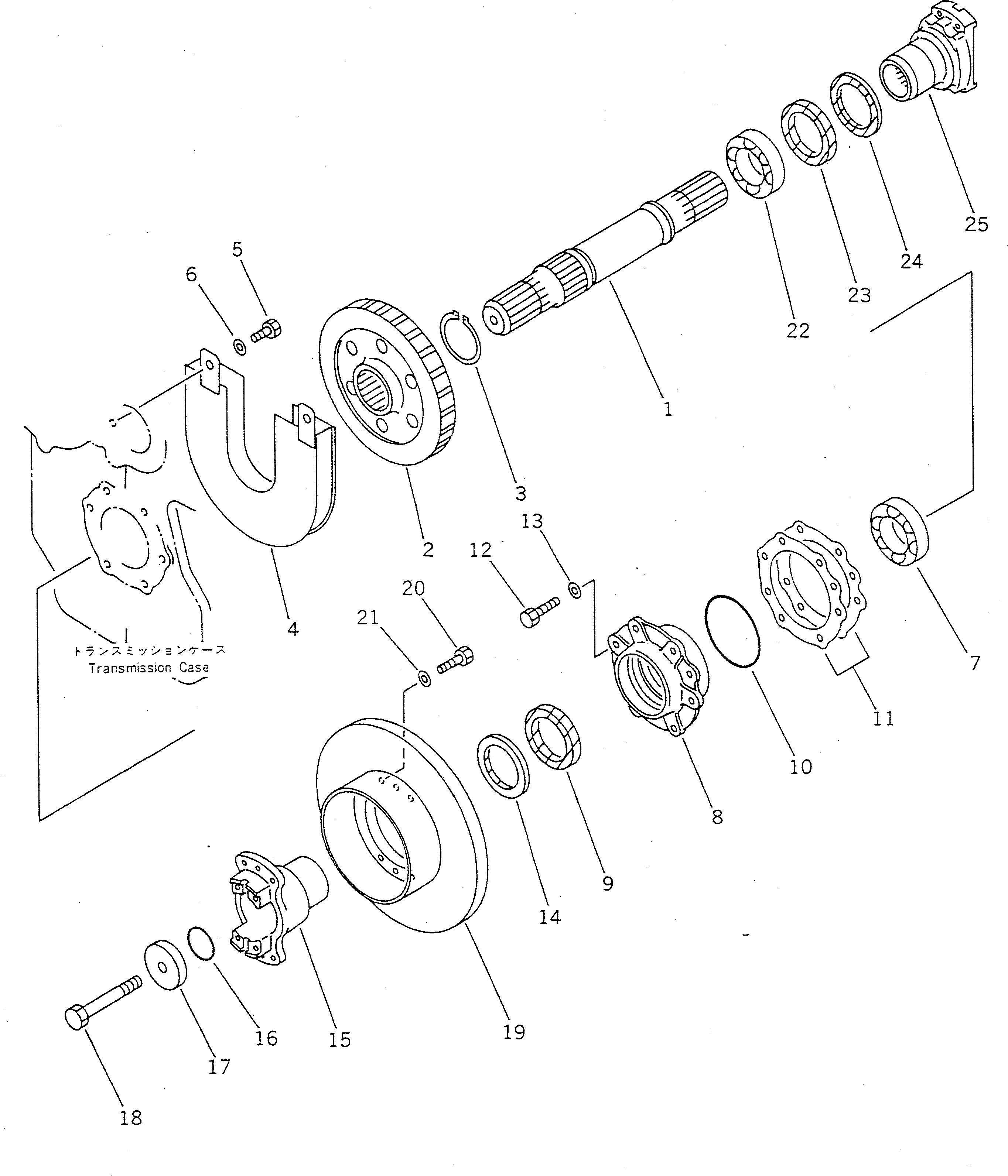 Схема запчастей Komatsu WA120-1 - ВЫХОДНОЙ ВАЛ ГИДРОТРАНСФОРМАТОР И ТРАНСМИССИЯ