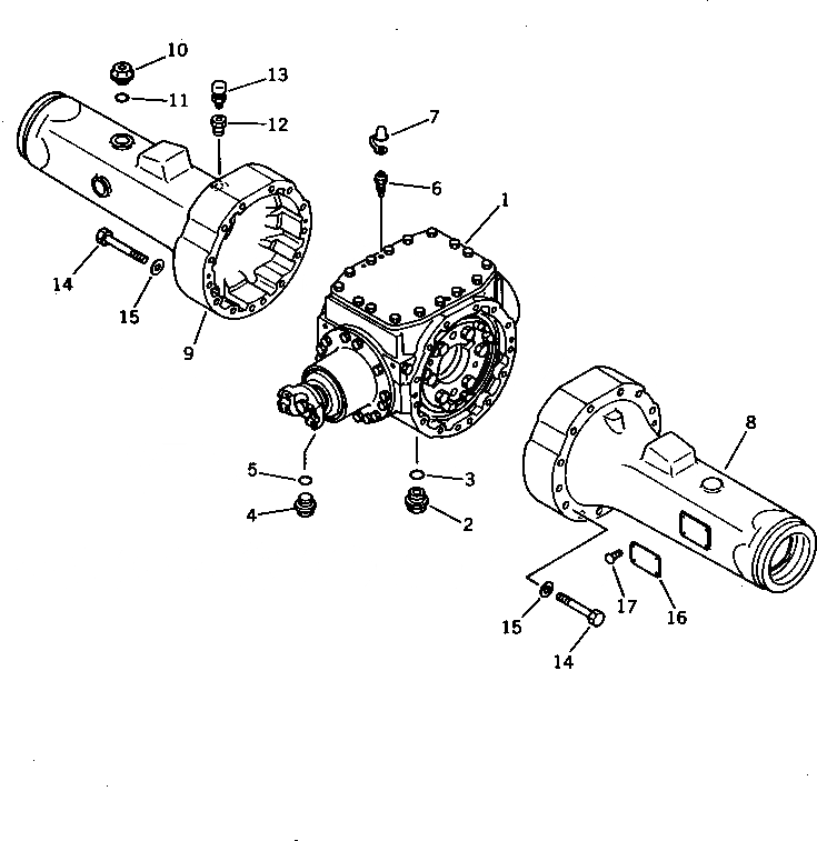 Схема запчастей Komatsu WA120-1 - ПЕРЕДНИЙ ДИФФЕРЕНЦИАЛ ВЕДУЩ. ВАЛ¤ ДИФФЕРЕНЦ. И КОЛЕСА