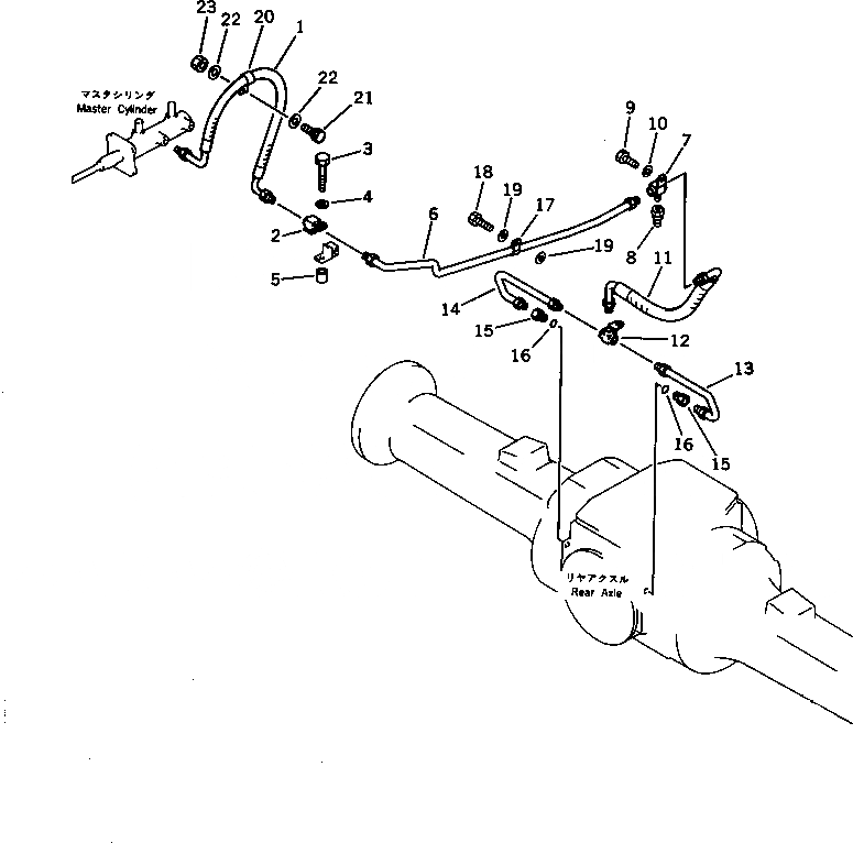 Схема запчастей Komatsu WA120-1 - ТОРМОЗ. МАСЛОПРОВОДЯЩАЯ ЛИНИЯ (ЗАДН.) (TBG/ABE СПЕЦ-Я.) СПЕЦ. APPLICATION ЧАСТИ