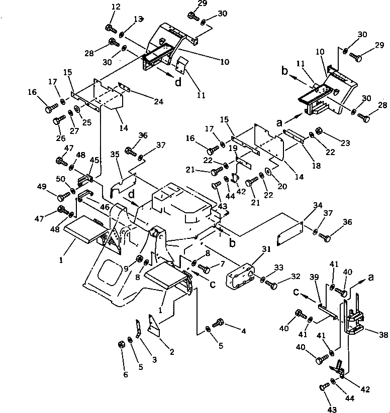 Схема запчастей Komatsu WA120-1 - КРЫЛО И ЛЕСТНИЦА (TBG/ABE СПЕЦ-Я.) СПЕЦ. APPLICATION ЧАСТИ