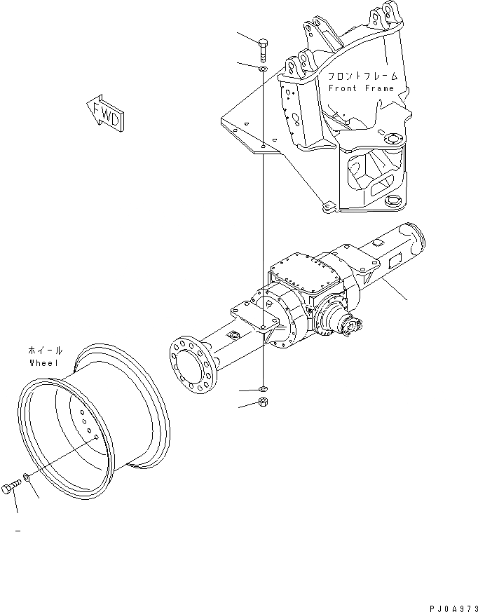 Схема запчастей Komatsu WA120-3 - ПЕРЕДНИЙ МОСТ И ЭЛЕМЕНТЫ КРЕПЛЕНИЯ ТРАНСМИССИЯ