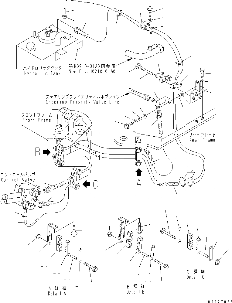 Схема запчастей Komatsu WA120-3 - ГИДРОЛИНИЯ (ПРИОРИТЕТН. КЛАПАН - КОНТРОЛЬНЫЙ КЛАПАН¤ ВОЗВРАТН. ЛИНИЯ)(№-8) ГИДРАВЛИКА