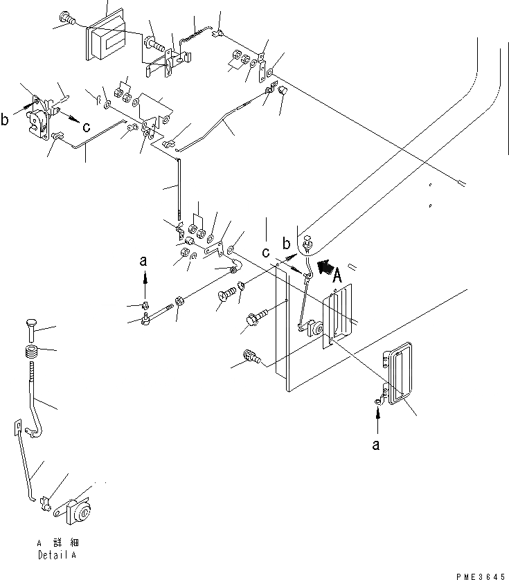 Схема запчастей Komatsu WA120-3 - КАБИНА ROPS (ЗАМОК ДВЕРИ ЛЕВ.) OPERATIORS ОБСТАНОВКА И СИСТЕМА УПРАВЛЕНИЯ