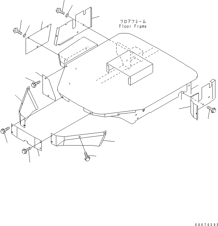 Схема запчастей Komatsu WA120-3 - ПОКРЫТИЕ ПОЛА (С КОНДИЦИОНЕРОМ)(№-) ЧАСТИ КОРПУСА
