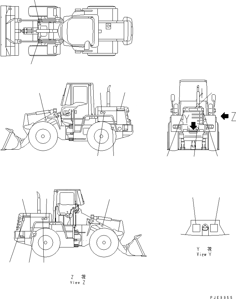 Схема запчастей Komatsu WA120-3 - МАРКИРОВКА (С НАВЕСОМ) (ГЕРМАН.) (ДЛЯ ЕС) МАРКИРОВКА