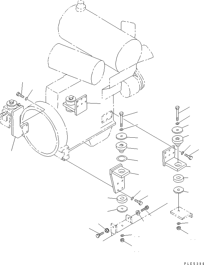 Схема запчастей Komatsu WA120-3CS - КРЕПЛЕНИЕ ДВИГАТЕЛЯ КОМПОНЕНТЫ ДВИГАТЕЛЯ
