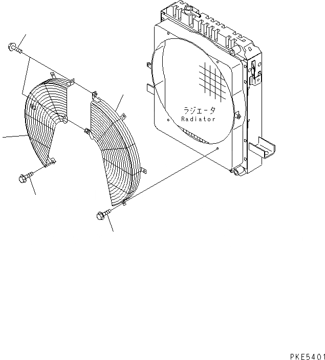 Схема запчастей Komatsu WA120-3CS - ЧАСТИ КОРПУСА (ДЛЯ РАДИАТОРА) СИСТЕМА ОХЛАЖДЕНИЯ