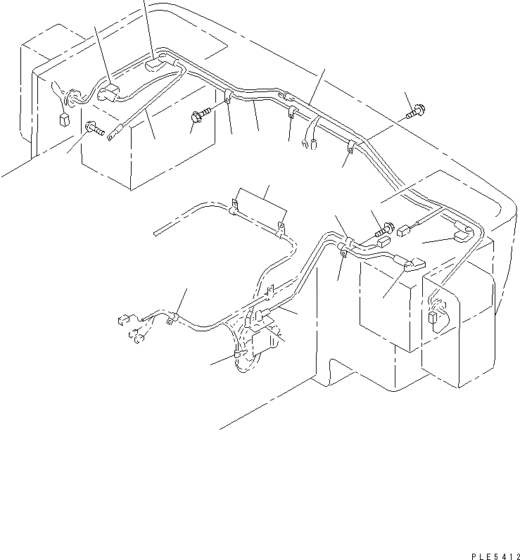 Схема запчастей Komatsu WA120-3CS - ПРОВОДКА (АККУМУЛЯТОР КАБЕЛЬ И ЗАДН. ОСВЕЩЕНИЕ ЛИНИЯ) ЭЛЕКТРИКА