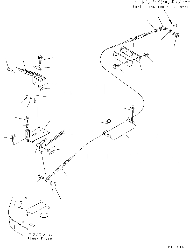 Схема запчастей Komatsu WA120-3CS - УПРАВЛ-Е ДВИГАТЕЛЕМ (ПЕДАЛЬ АКСЕЛЕРАТОРАAND МЕХАНИЗМ) OPERATIORS ОБСТАНОВКА И СИСТЕМА УПРАВЛЕНИЯ