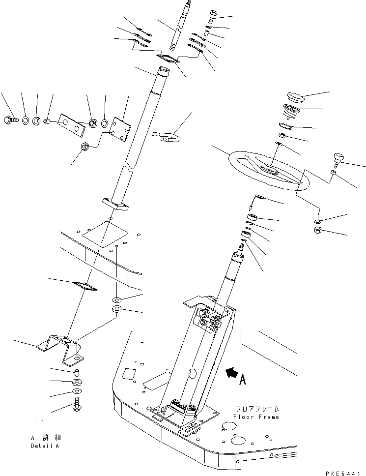 Схема запчастей Komatsu WA120-3CS - РУЛЕВОЕ КОЛЕСО И РУЛЕВ. КОЛОНКА OPERATIORS ОБСТАНОВКА И СИСТЕМА УПРАВЛЕНИЯ