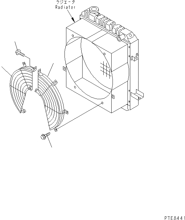 Схема запчастей Komatsu WA120-3 - ЧАСТИ КОРПУСА (ДЛЯ РАДИАТОРА) СИСТЕМА ОХЛАЖДЕНИЯ