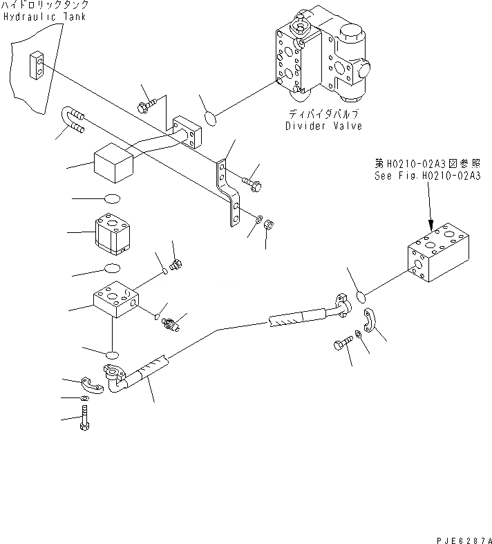 Схема запчастей Komatsu WA120-3 - ГИДРОЛИНИЯ (DIVIDER КЛАПАН¤ БАК PORT) (С ЭКСТРЕНН. УПРАВЛ.) ГИДРАВЛИКА