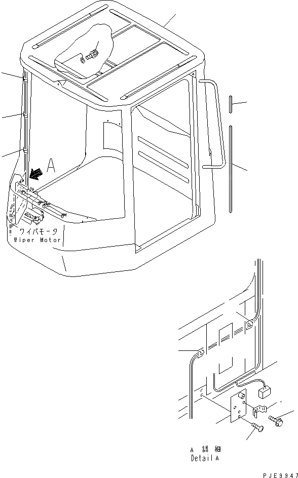 Схема запчастей Komatsu WA120-3 - КАБИНА ROPS (ЭЛЕКТРИКА ЭЛЕМЕНТЫ КРЕПЛЕНИЯ) (ДЛЯ ЕС) OPERATIORS ОБСТАНОВКА И СИСТЕМА УПРАВЛЕНИЯ