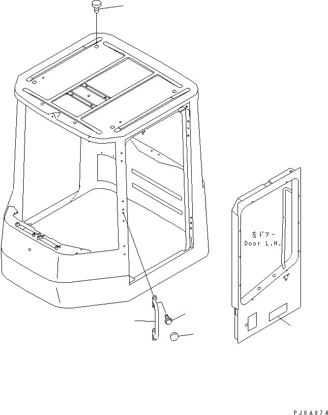 Схема запчастей Komatsu WA120-3 - КАБИНА ROPS (HANDRAIL) (ДЛЯ ЕС)(№-) OPERATIORS ОБСТАНОВКА И СИСТЕМА УПРАВЛЕНИЯ