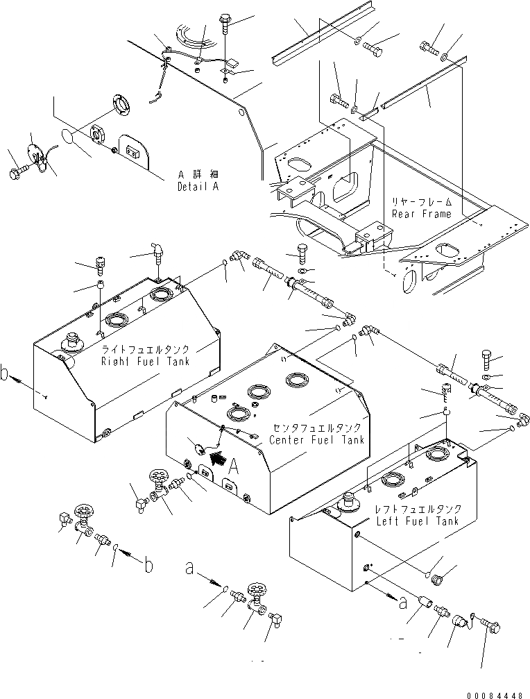 Схема запчастей Komatsu WA1200-3 - ТОПЛИВН. БАК. (/)(№78-) ТОПЛИВН. БАК. AND КОМПОНЕНТЫ