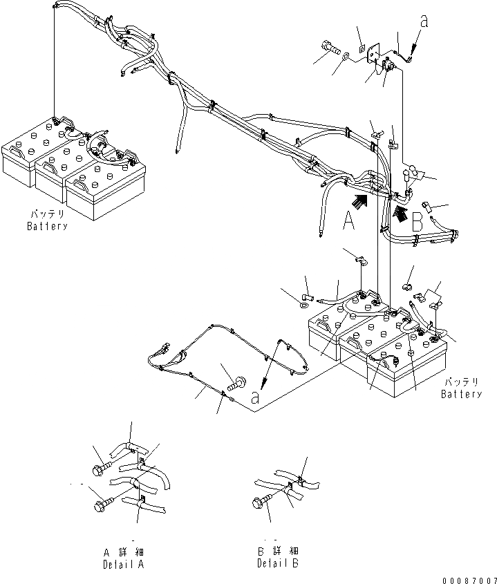 Схема запчастей Komatsu WA1200-3 - КОРПУС АККУМУЛЯТОРА (ЛЕВ.) (АККУМУЛЯТОР КАБЕЛЬ) (ДЛЯ АККУМУЛЯТОР DISCONNECT ПЕРЕКЛЮЧАТЕЛЬ)(№8-) ЭЛЕКТРИКА