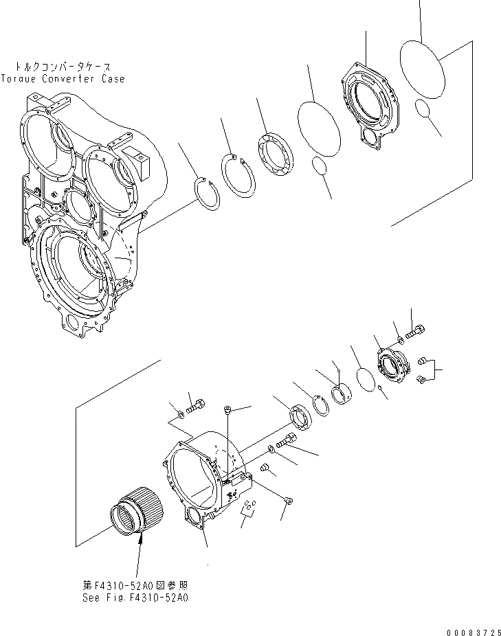 Схема запчастей Komatsu WA1200-3 - ГИДРОТРАНСФОРМАТОР MODULATE МУФТА (/) (КОРПУС) ГИДРОТРАНСФОРМАТОР И ТРАНСМИССИЯ