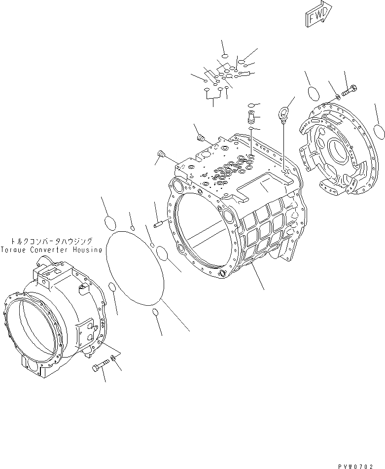 Схема запчастей Komatsu WA1200-3 - КОРПУС ТРАНСМИССИИ ГИДРОТРАНСФОРМАТОР И ТРАНСМИССИЯ