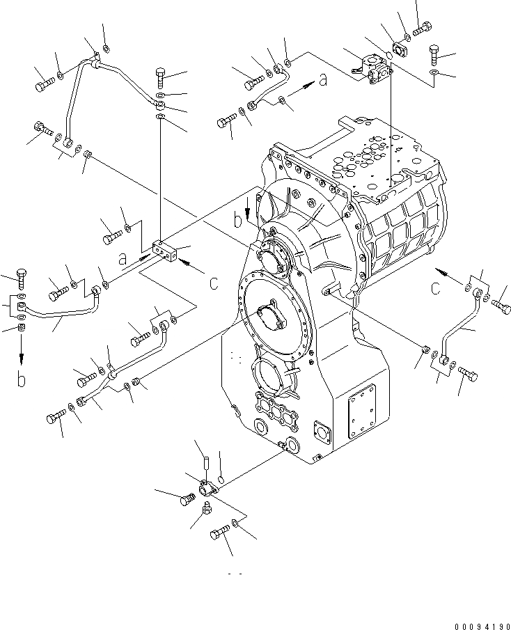 Схема запчастей Komatsu WA1200-3 - ГИДРОЛИНИЯ ТРАНСМИССИИ ГИДРОТРАНСФОРМАТОР И ТРАНСМИССИЯ