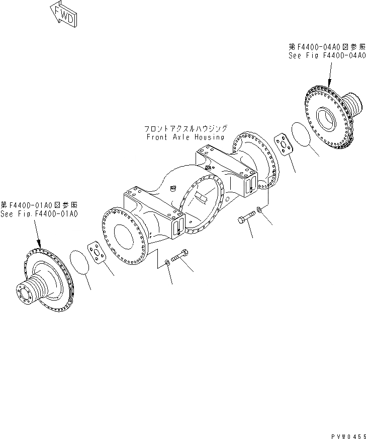 Схема запчастей Komatsu WA1200-3 - ПЕРЕДНИЙ МОСТ (ПЕРЕДН. КОЛЕСА ЭЛЕМЕНТЫ КРЕПЛЕНИЯ) ГИДРОТРАНСФОРМАТОР И ТРАНСМИССИЯ