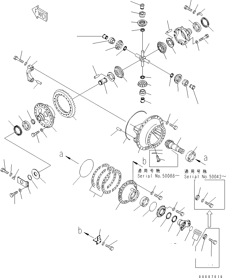 Схема запчастей Komatsu WA1200-3 - ПЕРЕДНИЙ МОСТ (ПЕРЕДНИЙ ДИФФЕРЕНЦИАЛ) ГИДРОТРАНСФОРМАТОР И ТРАНСМИССИЯ