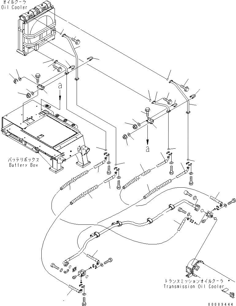 Схема запчастей Komatsu WA1200-3 - ГИДРОТРАНСФОРМАТОР И ТРАНСМИССИЯ ЛИНИЯ (ДОПОЛН. ЛИНИЯ ОХЛАЖДЕНИЯ)(№8-) ГИДРОТРАНСФОРМАТОР И ТРАНСМИССИЯ