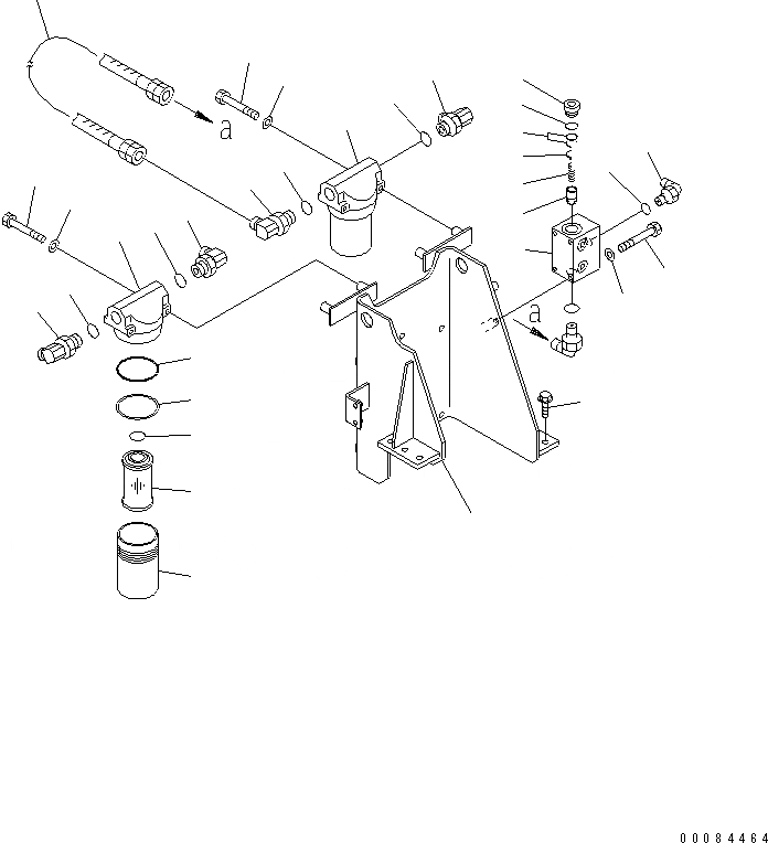 Схема запчастей Komatsu WA1200-3 - ГИДРАВЛ ЛИНИЯ (P.P.C. ФИЛЬТР. - АККУМУЛЯТОР /) (ДОПОЛН. ОХЛАДИТЕЛЬ)(№8-) ГИДРАВЛИКА