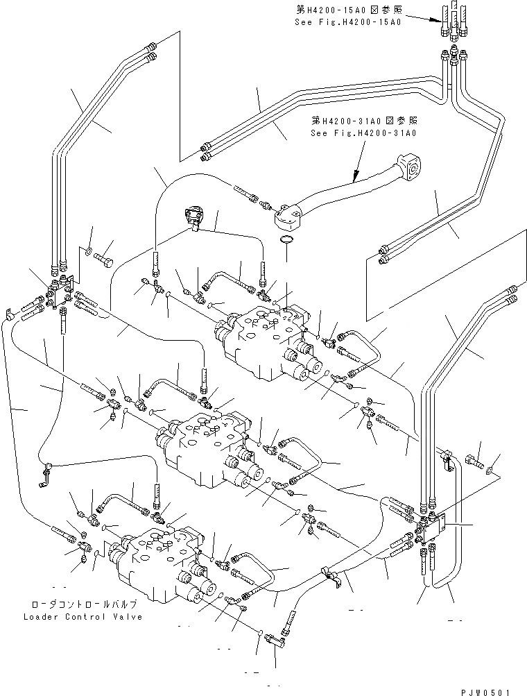 Схема запчастей Komatsu WA1200-3 - ГИДРАВЛ ЛИНИЯ (ЛИНИЯ КЛАПАНА PPC ПЕРЕДН. /)(№-89) ГИДРАВЛИКА