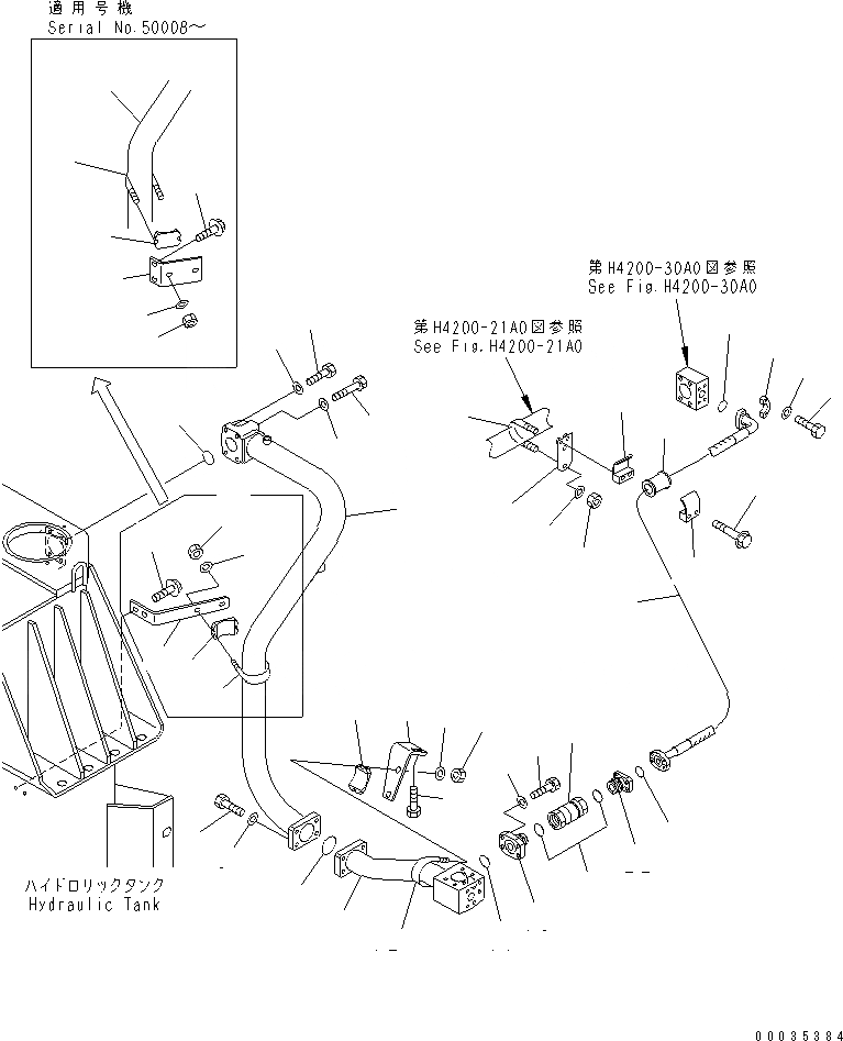 Схема запчастей Komatsu WA1200-3 - ГИДРАВЛ ЛИНИЯ (ЛИНИЯ ОХЛАЖДЕНИЯ /)(№-) ГИДРАВЛИКА