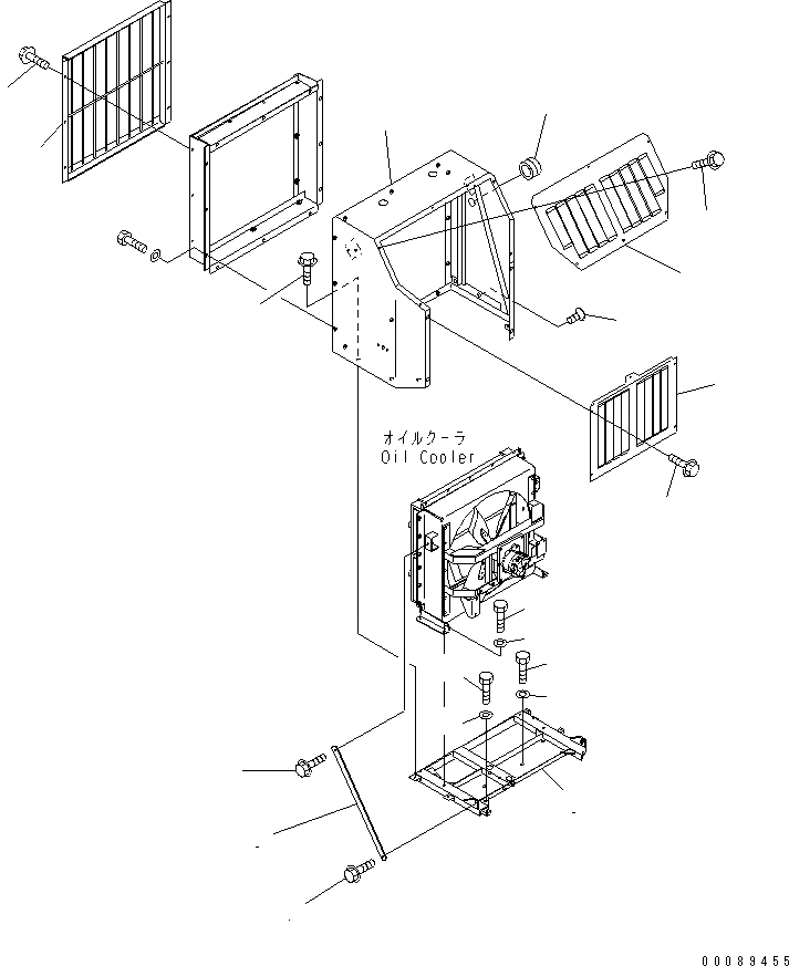 Схема запчастей Komatsu WA1200-3 - ГИДРАВЛ ЛИНИЯ (ОХЛАДИТЕЛЬ ЭЛЕМЕНТЫ КРЕПЛЕНИЯ) (ДОПОЛН. ОХЛАДИТЕЛЬ)(№8-) ГИДРАВЛИКА