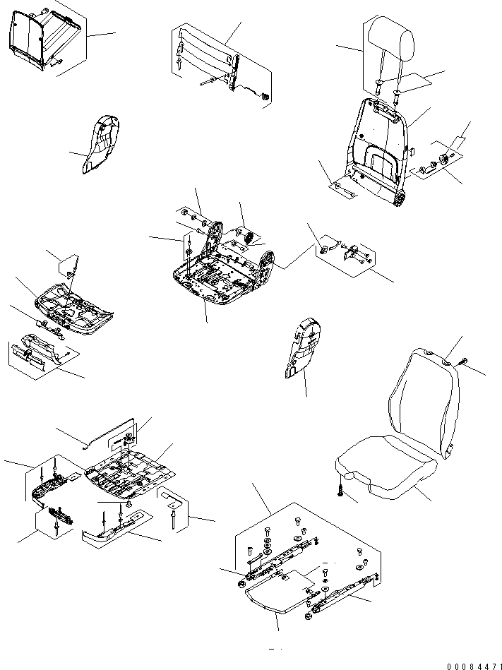 Схема запчастей Komatsu WA1200-3 - СИДЕНЬЕ ОПЕРАТОРА (ВНУТР. ЧАСТИ) (/) (TRAINER СИДЕНЬЕ СПЕЦ-Я.)(№78-) КАБИНА ОПЕРАТОРА И СИСТЕМА УПРАВЛЕНИЯ