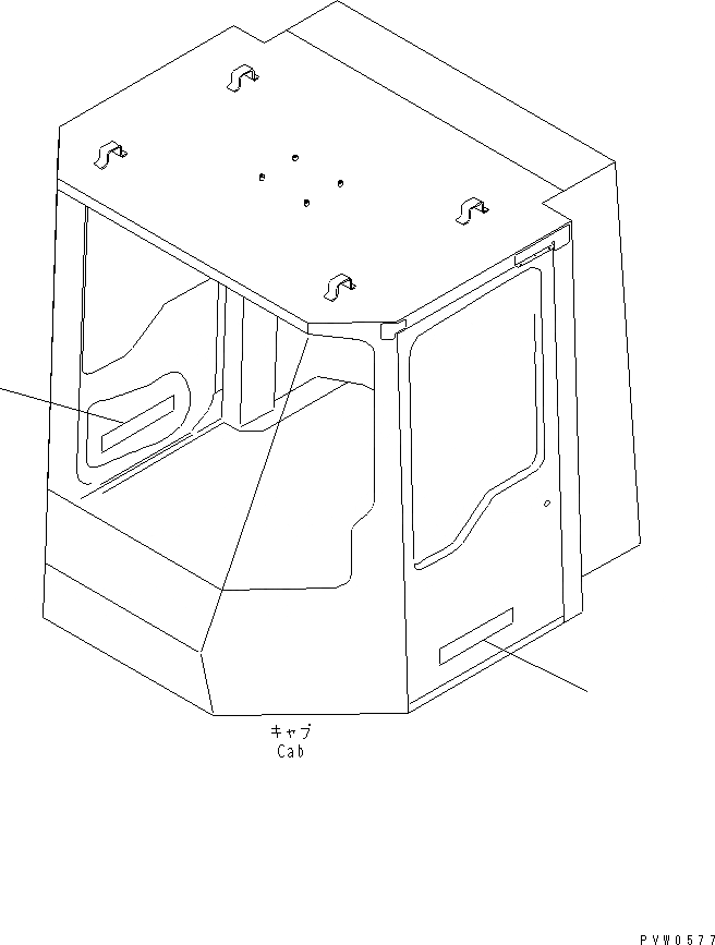 Схема запчастей Komatsu WA1200-3 - КАБИНА (МАРКИРОВКА) КАБИНА ОПЕРАТОРА И СИСТЕМА УПРАВЛЕНИЯ