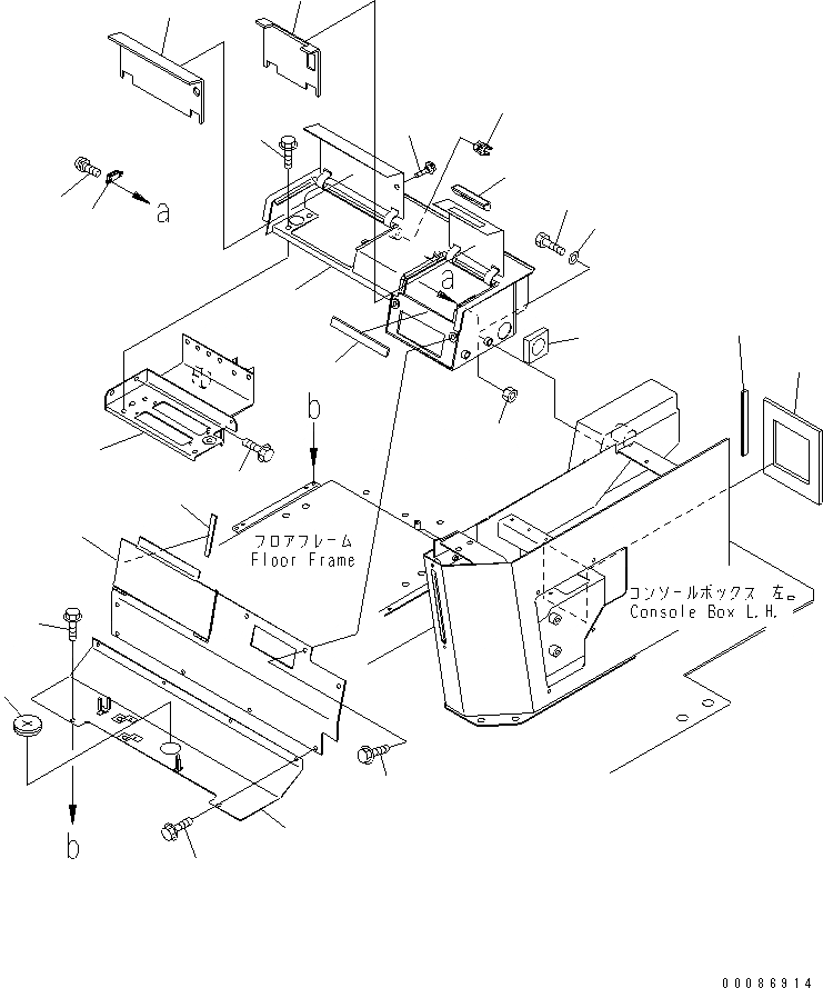 Схема запчастей Komatsu WA1200-3 - ПОЛ SUB (ЗАДН. КОНСОЛЬН. БЛОК) (TRAINER СИДЕНЬЕ СПЕЦ-Я.)(№78-) КАБИНА ОПЕРАТОРА И СИСТЕМА УПРАВЛЕНИЯ