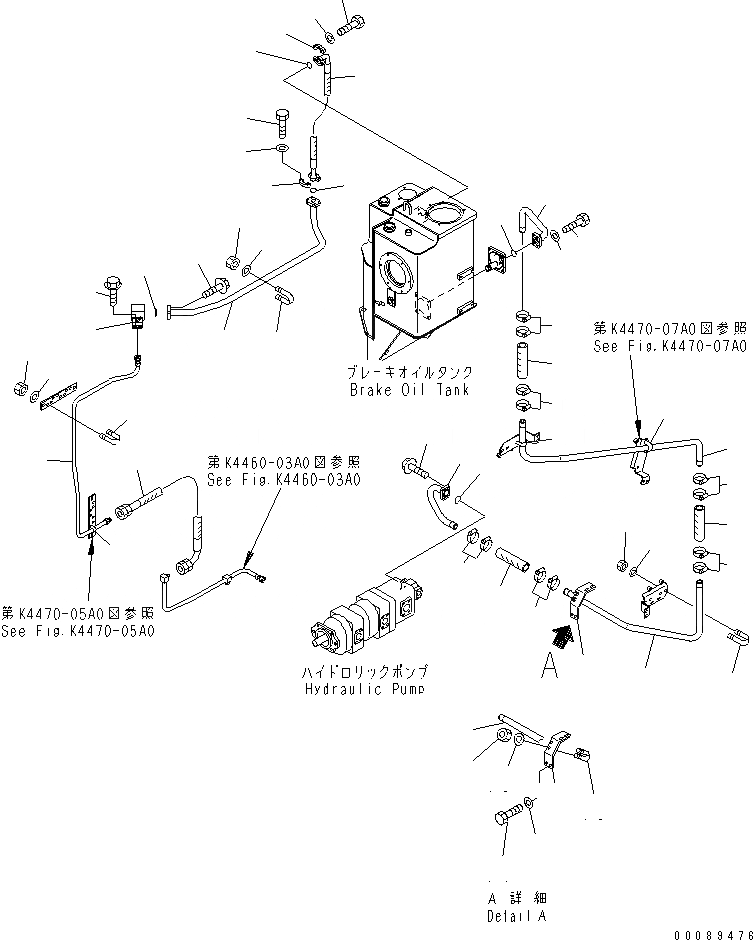 Схема запчастей Komatsu WA1200-3 - ТОРМОЗНАЯ ГИДРОЛИНИЯ (ВСАСЫВАЮЩАЯ ЛИНИЯ/)(№9-) КАБИНА ОПЕРАТОРА И СИСТЕМА УПРАВЛЕНИЯ