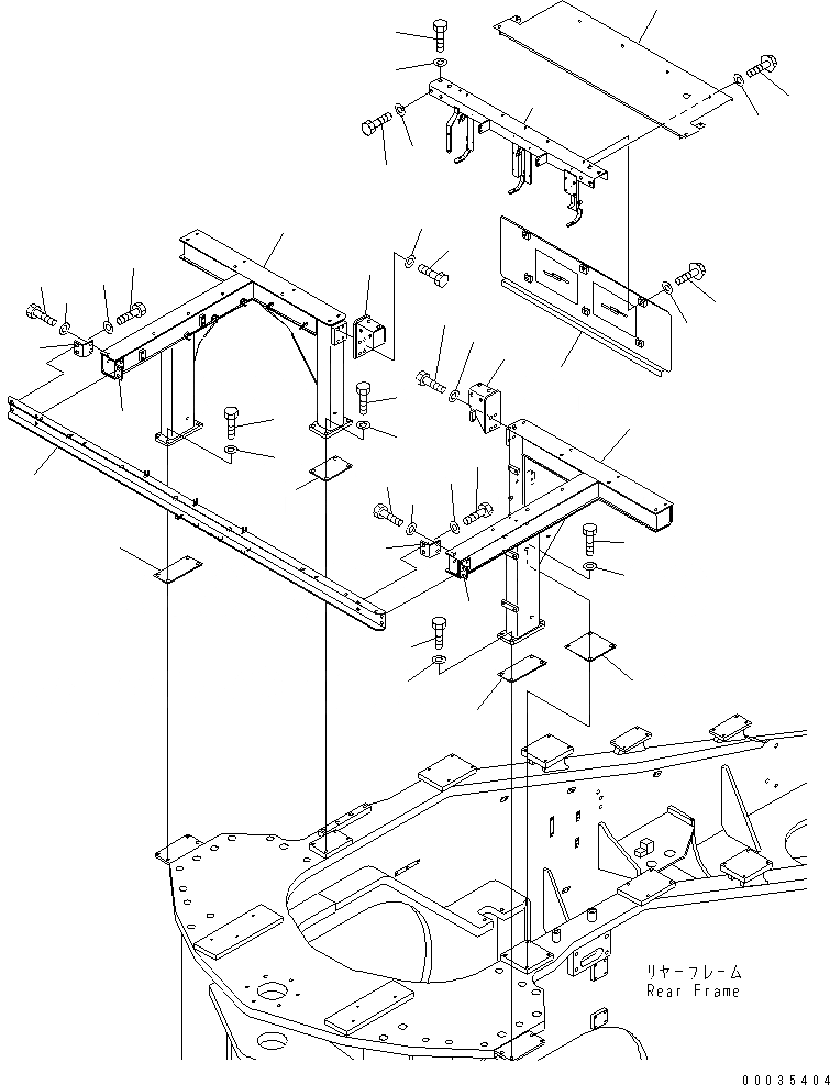 Схема запчастей Komatsu WA1200-3 - КРЫЛО И ЛЕСТНИЦА (ПЛАТФОРМА СУППОРТ) (TRAINER СИДЕНЬЕ СПЕЦ-Я.)(№78-) ЧАСТИ КОРПУСА
