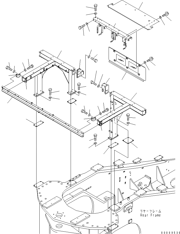 Схема запчастей Komatsu WA1200-3 - КРЫЛО И ЛЕСТНИЦА (ПЛАТФОРМА СУППОРТ) (ДЛЯ ANTI DUST HYD. САПУН)(№7-) ЧАСТИ КОРПУСА