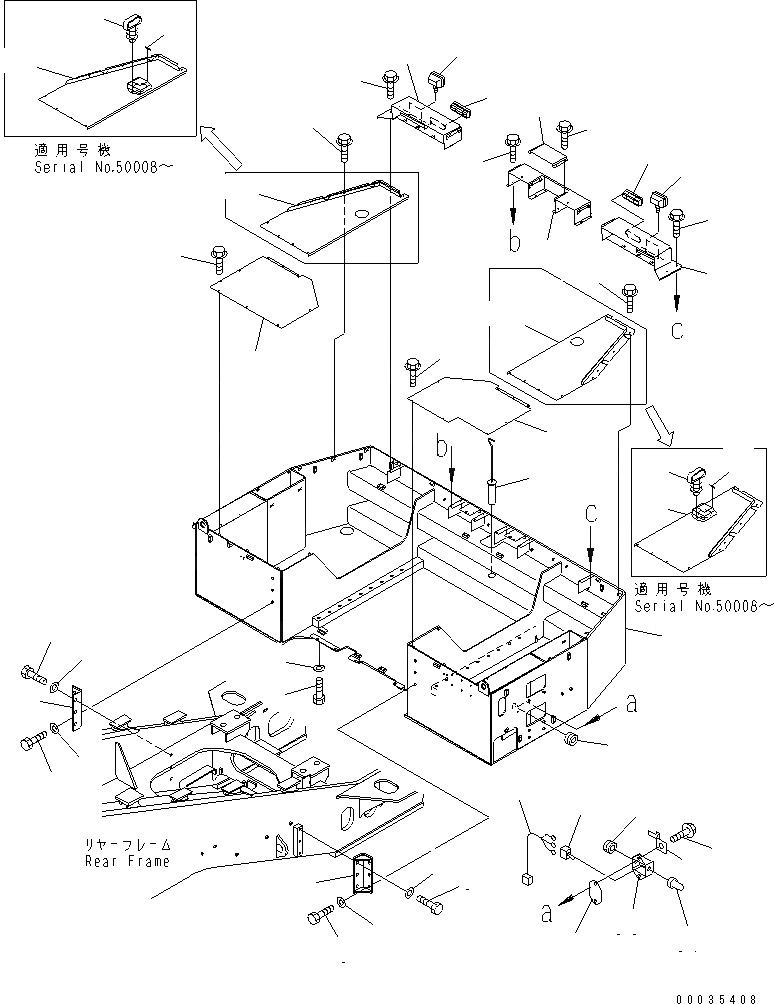 Схема запчастей Komatsu WA1200-3 - БАМПЕР (БАМПЕР И ОСВЕЩЕНИЕ) ЧАСТИ КОРПУСА