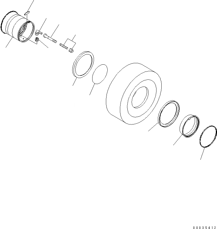 Схема запчастей Komatsu WA1200-3 - ОБОД КОЛЕСА (/8-R7) ПОДВЕСКА И КОЛЕСА