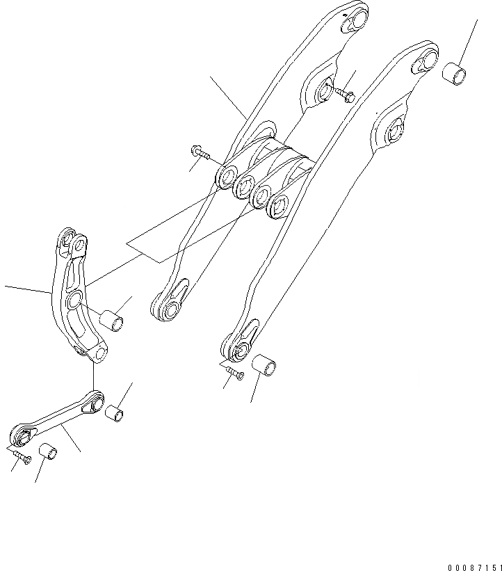 Схема запчастей Komatsu WA1200-3 - РУКОЯТЬ И КОЛЕНЧАТЫЙ РЫЧАГ (РУКОЯТЬ¤ BELL CRANK И СОЕДИНИТЕЛЬН. ЗВЕНО) (ВЫСОК. ПОДЪЕМ РУКОЯТЬ)(№77-9) РАБОЧЕЕ ОБОРУДОВАНИЕ