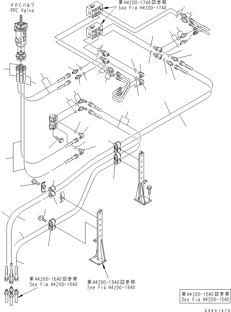 Схема запчастей Komatsu WA1200-3 - OPERATOR AREA (ЛИНИЯ КЛАПАНА PPC) (НИЖН. THE КАБИНА) (/)(№79-) ОСНОВН. КОМПОНЕНТЫ И РЕМКОМПЛЕКТЫ
