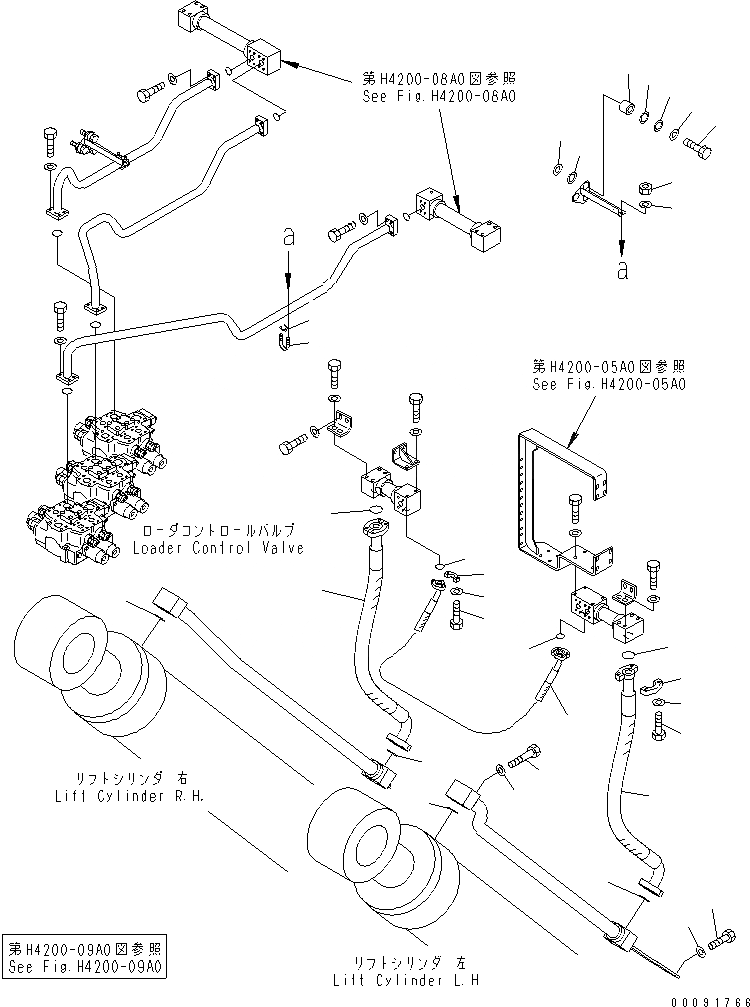 Схема запчастей Komatsu WA1200-3 - ПЕРЕДН. РАМА (ЛИНИЯ ГИДРОЦИЛИНДРА ПОДЪЕМА) (ВЕРХН. ЛИНИЯ)(№79-) ОСНОВН. КОМПОНЕНТЫ И РЕМКОМПЛЕКТЫ