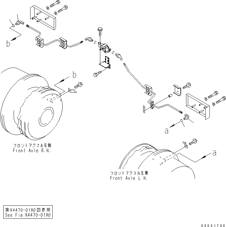 Схема запчастей Komatsu WA1200-3 - ПЕРЕДН. РАМА (ПЕРЕДН ТОРМОЗН. ГИДРОЛИНИЯ)(№79-) ОСНОВН. КОМПОНЕНТЫ И РЕМКОМПЛЕКТЫ